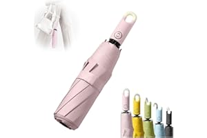 LINZONG Three-Fold Self Opening And Retracting Umbrella with Buckle,Lightweight Portable Travel Umbrella,360 Degree Rotatable Handle Windproof Windproof Umbrella