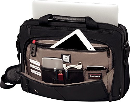 Wenger 601066 Source 16  Laptop Aktentasche  gepolsterte Laptopfach mit iPad Tablet eReader Tasche in schwarz  8 Liter 