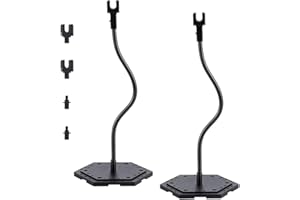 FINGERINSPIRE Juego de 2 soportes negros para figuras de acción, base de plástico hexagonal con soporte de hueso de serpiente flexible de metal y cuatro garras de cintura, soporte de exhibición para