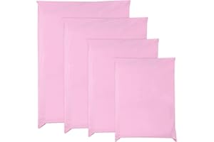 Double Dragon 60 Mixed Self-Seal Pink Mailer Bags | Tamper-Proof & Durable | Polythene Plastic Packaging Envelops for Mailing, Postage, Parcel Shipping & Delivery |4 Sizes (15 Each)| Small to Large