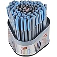 Flair Yolo Blue Ball Pen | 0.6 mm Tip Size | Light Weight Ball Pen with Comfortable Grip | Fine & Smooth Writing | Ideal for School, Collage & Office | Multicolor, Tumbler Pack of 100
