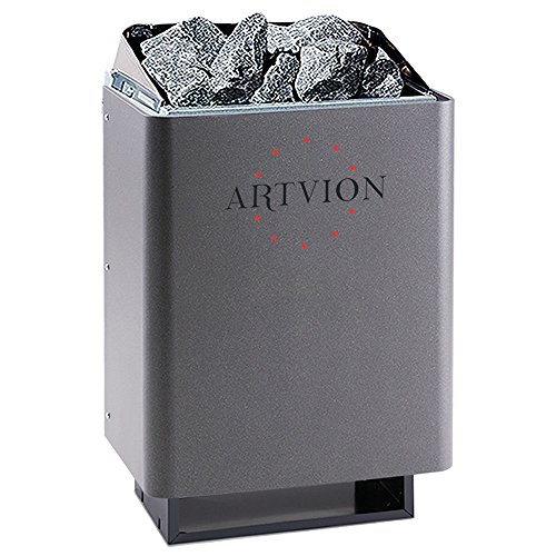 Saunaofen-Set ECONOMY-Plus-Anthrazit, finnischer Saunaofen 7,5 kW inkl. Saunasteuerung mit Vorwahl, Made in Germany und Original Premium Saunasteinen von ARTVION - 2