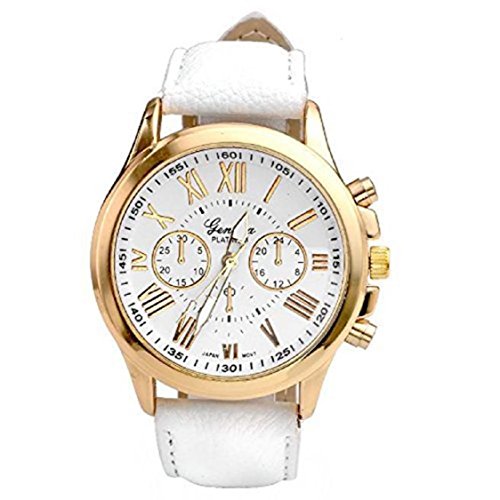 Vovotrade New Women's Fashion Roman Numerals Faux Leather Analog Quartz Wrist Watch_Wei