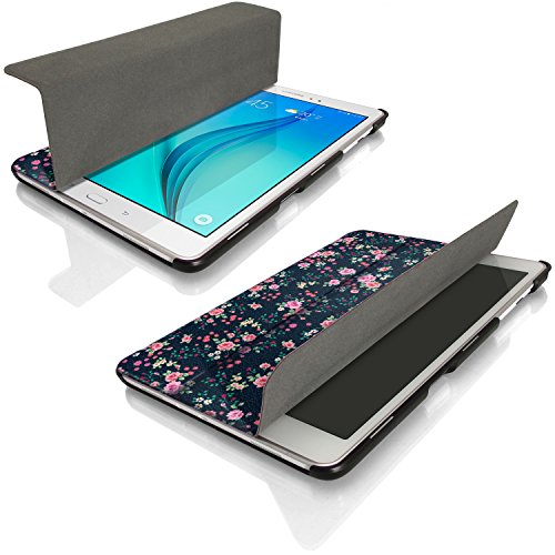 igadgitz ‚Designer Kollektion‘ Pink Rosen Blumen PU Ledertasche Hülle Smart Cover für Samsung Galaxy Tab A 9.7″ SM-T550 mit Multi-Winkel Betrachtungs + Auto Sleep/Wake + Displayschutzfolie - 3