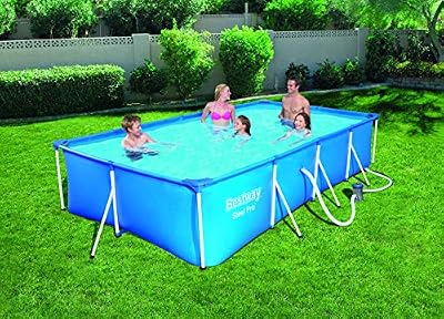 Bestway - Piscine hors sol rectangulaire bleue Steel Pro 400 x 211 x 81 cm avec pompe de filtration à cartouche