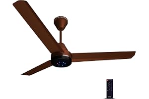 Colorbot Stella BLDC Ceiling Fans 1200mm | BEE 5 Star Rated Power Saver | AeroQuiet+ Technology | 370 RPM | Remote Control (Boost, Timer, LED, Reverse Mode) | 4 Years Warranty (Cocoa Brown)