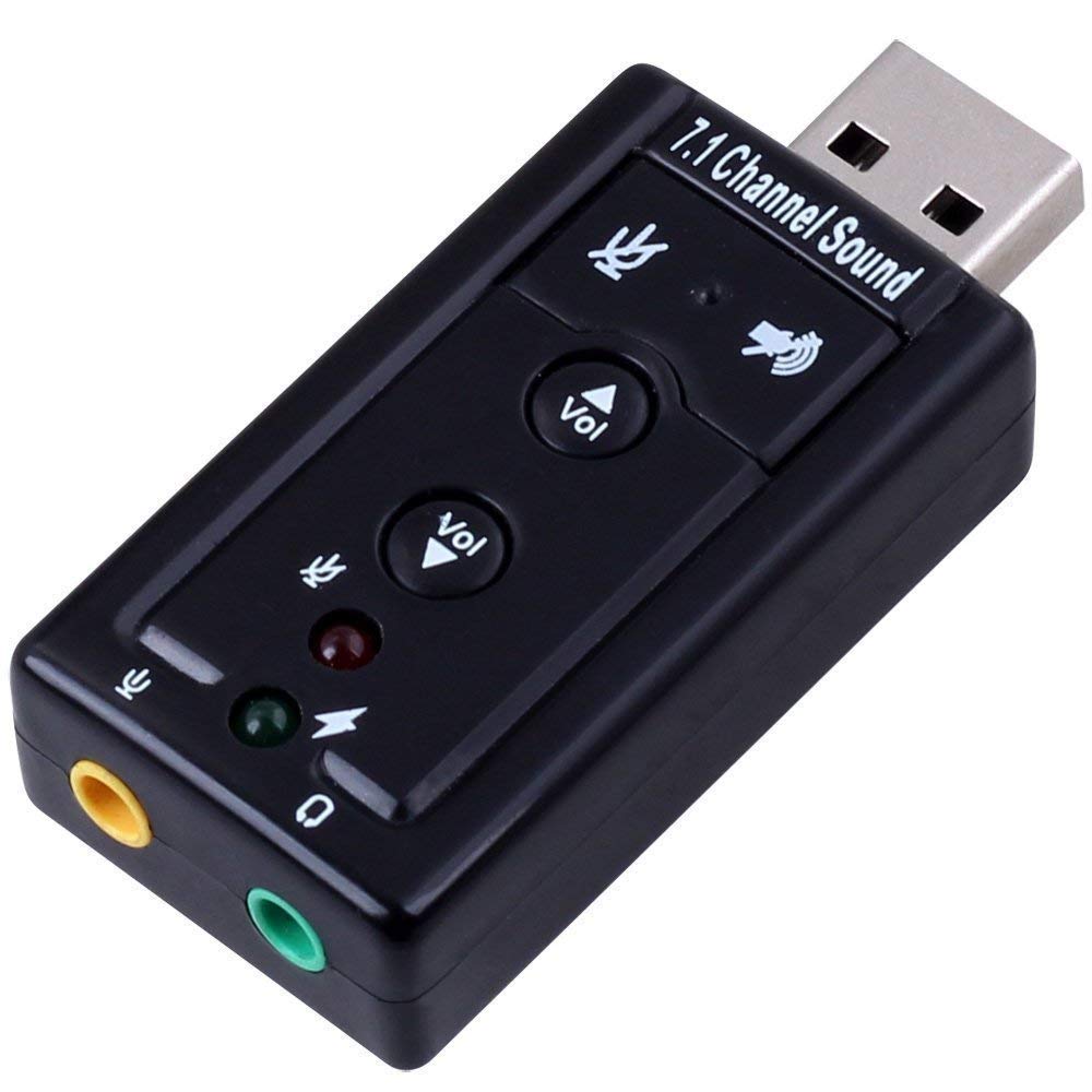 Powerpak 7.1 Channel USB External Sound Card Audio Mic Adapter for Laptop or PC - Just Plug and Play
