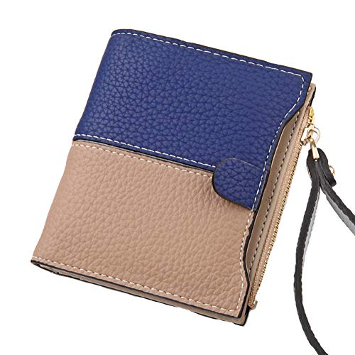 Preisvergleich Produktbild LXYIUN Damengeldbörse,Kurzer Absatz Reißverschluss Geschenk Kleine Brieftasche Ändere Den Ordner,Blue