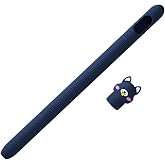 Nanospace Apple Pencil Pro İle Uyumlu Koruyucu Kaymaz Fig&uuml;rl&uuml; Kedi Silikon Kılıfı (&uuml;r&uuml;n Kalem Değildir) (lacivert)