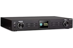 auna iTuner Receiver Hifi - Internet radio, FM radio, DAB+ receiver, stereo receiver, multiple connections, WiFi, Spotify, UNDOK app, USB, TFT color display, with Bluetooth, black