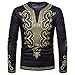 Produktbild Herren Pullover -Männer Herbst Winter afrikanischen 3D Print Langarm O-Neck Sweatshirt Top Fashion Nationaler Lange Ärmel Rundhalsausschnitt-Haus Dekoration-Slim Fit Halfzip Jacke(Schwarz,M)