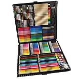 258 verschiedene Farben, darunter Buntstifte, Markierstifte, Aquarellstifte, Bleistifte und andere Pinselarten.