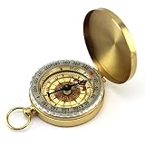Dosige Unisex Taschenuhr Kompass mit Leuchtenden Mechanisch Halskette Uhr Retro Quarz Ziffern Kettenuhr für Geburtstag Wünsche Geschenk Gold Farbe