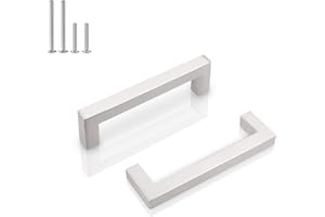 Probrico 5 Stücke Möbelgriffe 96mm Lochabstand, Schrankgriffe Gebürsteter, Möbel Griffe für Küche, Badezimmer Griffe für Schrank, Silber