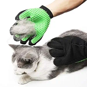 Pet Grooming and Bathing Gloves, 333 Silicone Pins Efficient Pet Hair Remover Mitt for Cats, Dogs & Horses, Gentle Hand Deshedding Brush Tool Set with Long & Short Fur, Scrubber Massaging Glove