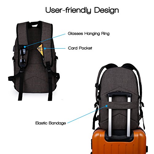 WinCret 15 6 Zoll Diebstahlschutz Laptop Rucksack - Anti-Diebstahl Lock Studenten Backpack mit USB Kabel und Anschluss f  r Damen Herren     Laptop Co