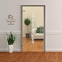 Glastür Aufkleber Tattoo Folie Glasdekor Fensterfolie Sichtschutz Wohnzimmer, Bad, Küche oder für alle Glasflächen Sichtschutzfolie für Türen GDT005