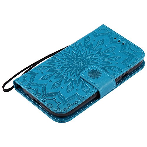 Nancen Tasche Hülle für,Samsung Galaxy Grand Neo Plus I9060 Hülle,Samsung Galaxy Grand Neo Plus I9060 / Grand Duos I9082 (5 Zoll) Leder Wallet Tasche Brieftasche Schutzhülle, Nancen Prägung Sonnenblume Muster PU Leder Handytasche im Bookstyle Stand Funktion Kartenfächer Magnet Etui Schale - 5