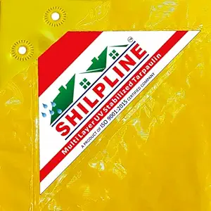 SHILPLINE | (120 GSM) (Yellow) (12 X 9 Ft.) | Cross Laminated Multi-Layer | Waterproof Tarpaulin | UV Stabilization | Virgin Plastic | Extra Strong