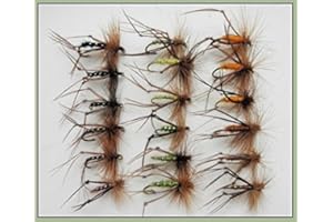 TROUTFLIES UK Hopper Trout Flies, 18 Pack Mixed Colours, Choice of Sizes For Fly Fishing