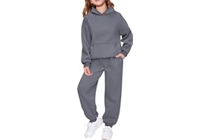 GENERIC Kids Tracksuit Full Set for Boys Girls 2 Piece Sportwear Long Sleeve Oversized Hoodded Sweatshirts and Sweatpants Loose Tracksuit Bottoms Casual Jumper Gym Set Activewear