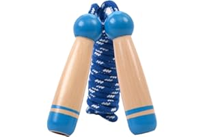 Joofang Skipping Ropes with Wooden Handle for Kids, Students Jumping Ropes for Fitness Exercise, with 260cm Adjustable Cotton Rope, Christmas Birthday Children's Day Gift