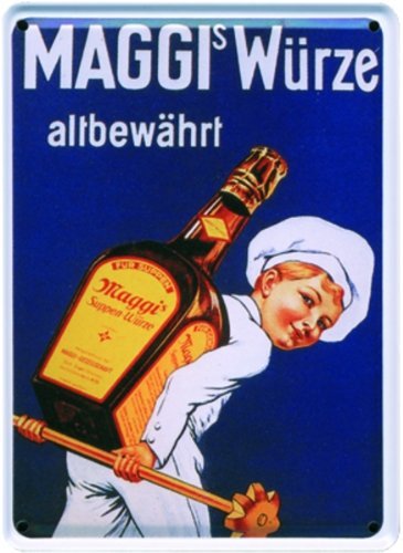 Preisvergleich Produktbild Schild Alu Artdeco Maggis-Würze altbewährt 110x80mm
