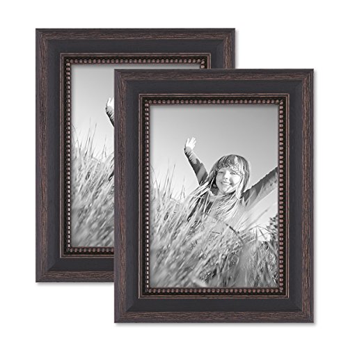 Buy Photolini Set of 2 Picture Frames with Dimensions of 13x18 cm / 7 x 5 Inch, in Dark Brown