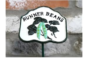 GIFTS DIRECT 2 U Metal Vegetable Markers Plants Labels Garden Decoration Sign Outdoor Ornament Veg Tags Heavy Duty (Runner Beans)