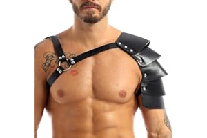 Osznmmg Arnés de piel para hombre, arnés ajustable para el pecho, arnés de pecho para hombre, para club, disfraz negro, Negro