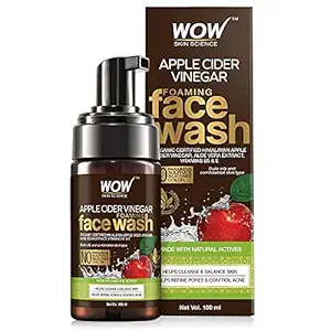 WOW Skin Science Apple Cider Vinegar Foaming Face Wash with Himalayan Apple Cider Vinegar, 100 ml