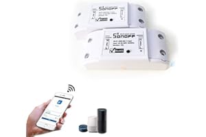 Interruptor inteligente WiFi ACEMAX SONOFF, control remoto inalámbrico, compatible con iOS y Android, compatible con Alexa, Google Home Assistant, NEST, IFTTT (paquete de 2)
