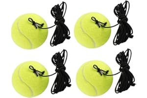 NOPEILVI 4 PCs Palla da Tennis Con Palline di Allenamento a Corda - Strumento di Trainer di Auto-Pratica Con Attrezzatura Elastica per Esercizio