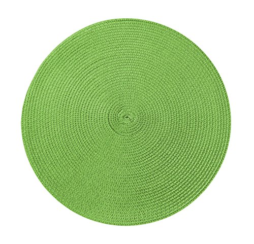 Platzset Bast rund ca. 35 cm Ø abwaschbar Tischset uni Untersetzer #1186 grün