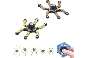 MAGIC SELECT 2ud Fidget Spinners Transformables y Fluorescentes. Spinner Robot Giratorio Portátil. Juguete Antiestrés. Regalo para Adultos y Niños. Amarillo y Naranja.