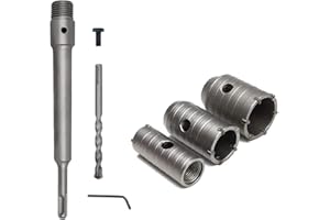 OVERPASSING Punta Da Trapano Per Muro In Cemento Con Gambo Tondo Sds Plus, Sega A Tazza, Punta Da Trapano Per Muro In Cemento, Pietra E Cemento Con Estensione Da 30/40/50 Mm Per La Perforazione Di Tubi