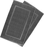 Badvorleger - Badematte - Luxus Hotel Spa Badteppich Duschvorleger – 100% Ringgesponnene Baumwolle - Maximale Saugfähigkeit - Maschinenwaschbar (2 Pack, Grau, 53 x 86 cm) - von Utopia Towels