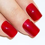 Bling Art False Nails French Manicure Red Fire me Up Full Cover Medium Tips UK