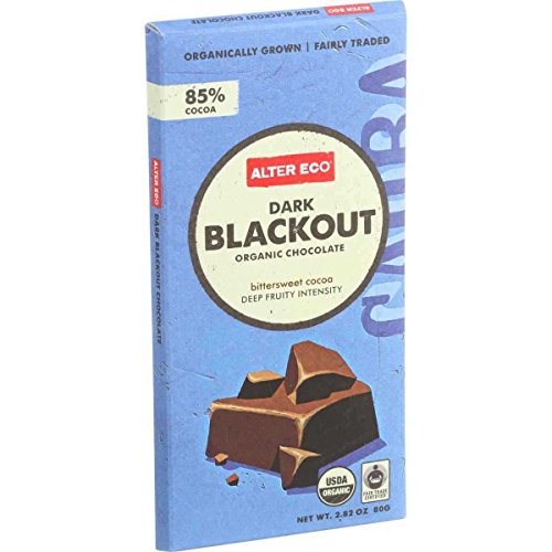 Alter Eco Americas Organic Chocolate Bar - Dark Blackout - 2.82 oz Bars - Pack of 12