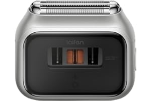 Laifen P3 Pro Rasoir Électrique Moteur Linéaire Breveté 12 000 CPM, Fenêtre sur Moteur, Autonomie de 100 Minutes, Charge 3 Min pour 7 Min, Usage à Sec et sous l'Eau, Idéal pour Voyages (Argent)