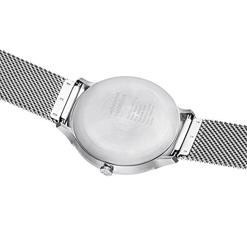 Mondaine Unisex Quartz Watch with White Dial Analogue Display and Silver Stainless Steel Bracelet MH1.L2210.SM
