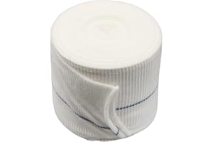 Rocialle Healthcare Elastic Bandage Roll - Viscose Tubular Dressing 5m x 7.5cm - Soft, Strong, 2-Way Stretch for Easy Application