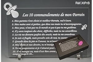 GRAVURE EVENTS Les 10 commandements de PARRAIN - Tototte texte Baby - Cadeau Baptême & Communion