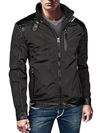 Trisens – Cazadora cortavientos deportiva para hombre, de piel y poliuretano