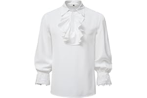 LucMatton Men Classic Retro Renaissance Shirt Medieval Vintage Costume