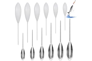 BNGXR 12 Pièces Fishing Sbirolino Kit, Sbirulino 8, 10, 15, 20, 30, 40g Flottants, Acrylique Flotteurs de pêche Sbirolino, Casting Bobber Float pour La Pêche à La Truite Idéal (Transparent et Blanc