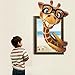 Produktbild Bovake 3D Lovely Giraffe Wandaufkleber Aufkleber Tier Tapete Wohnzimmer Home Decor Art