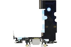 OnlyTech - Conector de Carga de Repuesto Compatible con iPhone 8 - Dock de Repuesto con Cable Flex, Micrófono y Antena. Color Blanco