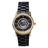 Stella Maris Damen-Armbanduhr Schwarz Analog Quarz Premium Keramik Diamanten - STM15Z6