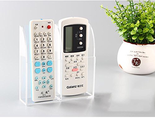2 Fächer – Fernbedienung Wandhalterung, Klimaanlage , Heizung, TV-Boxen, Stereo für Hotels / Wasser Bar / Zimmer, umweltfreundliche Materialien Acryl TV-Fernbedienung Aufbewahrungsbox, transparent - 4